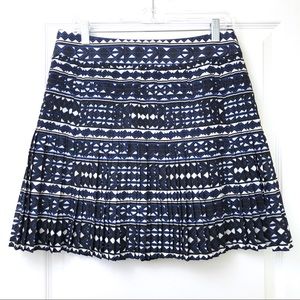 J. Crew Factory Pleated Skirt Blue Black White